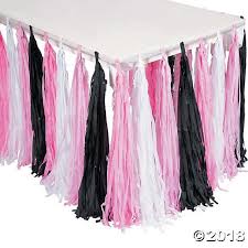 Pink Black White Fringe Table Skirt Oriental Trading Pink Party Decorations Pink Birthday Party Decorations Pink Party Tables