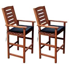 Maybe you would like to learn more about one of these? Miramar Set Of 2 Hardwood Outdoor Bar Height Chairs Cinnamon Brown Black Corliving Target