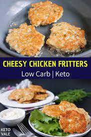 Cheesy Chicken Fritters Low Carb Recipe For Ketogenic Diet Ground Chicken Recipes Healthy Recipes Chicken Fritters Recipe