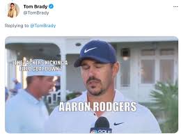 Smudgelord joins the protests by sharkapples more memes. Tom Brady Trolls Aaron Rodgers Savages The Packers With Golf Meme Bring Me The News