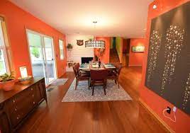 A mostly gray palette provides the backdrop for chic silhouettes: 50 Orange Dining Room Ideas Photos Home Stratosphere