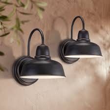 Where outdoor wall lighting works best. John Timberland Industrial Outdoor Wall Light Fixtures Set Of 2 Oil Rubbed Bronze 11 1 4 Exterior House Porch Patio Outside Home Walmart Com Walmart Com