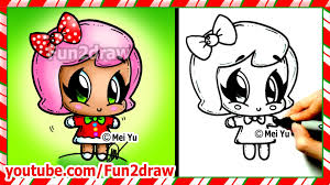 Cute Gingerbread Girl How To Draw Christmas Easy Step By Step Fun2draw Easy Drawings For Kids Easy Drawings Sketches