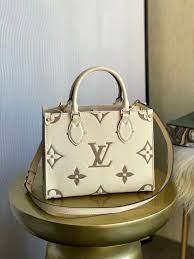 louis vuitton onthego tote shopping bag small handbags strap shoulder beige in 2021 handbag straps bags small handbags