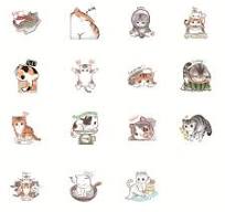45 pezzi/scatola adesivo gatto adorabile adesivo gatto simpatico cartone  animato moda per forniture per studenti diario di album decroativi fai da te