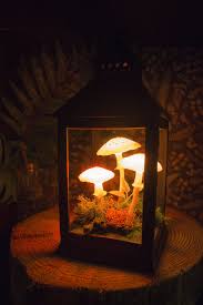 Rgb Mushroom Lamp In Lantern Mushroom Lamp Fungi Light Fairy Decor Nature Decor Led Light Polymer Clay Night Light Fairy Decor Decor Mushroom Lamp