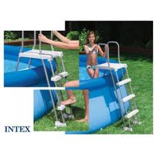Intex 58971 Accessoires Piscines Echelle Double Securite Plateforme 1 32 M Marches Amovibles Toboggans Et Plongeoirs Achat Prix Fnac