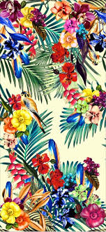 Tropical Birds And Flowers Wallpaper Pin By Ios8 Wallpapers On Iphone Wallpapers Prints Bird Prints Tropical Pattern