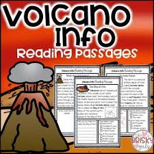 Volcano Reading Passages The Brisky Girls Products Reading Passages Short Passage Und Reading Comprehension