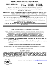 Po box 206 monroe, va 24574 rev. England S Stove Works 55 Trp22e Installation And Operation Manual Pdf Download Manualslib