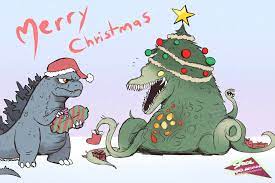 Merry Christmas By Spacedragon14 Godzilla Funny All Godzilla Monsters Godzilla