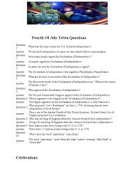 Who wrote the declaration of independence? Fourth Of July Trivia Questions Pdf United States Declaration Of Independence Independence Day United States