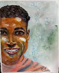 Portrait practice with Holbein and Grumbacher paints