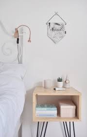 Diy How To Make A Scandinavian Style Nightstand With Hairpin Legs The effect of this floating diy nightstand is striking and it will add an edgy touch to any room.