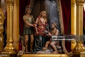 An episode of the life of Saint Agatha carved