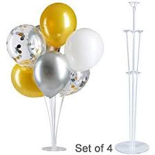 Gaka Table Balloon Stand Kit Tinabless 4 Sets 28 Height Balloons Column Stand Reusable Clear Balloon Holder 7 Ba Balloon Stands Clear Balloons Balloon Holders