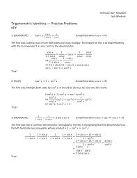Learning trigonometric identities worksheets online can be a nightmare if you are not a professional at it. Trigonometric Identities Practice Problems Key