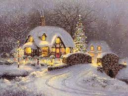 Thomas Kinkade Christmas Cottage I Ve Always Loved This Picture Thomas Kinkade Christmas Christmas Pictures Christmas Scenes