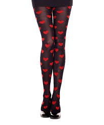 Black And Red Heart Black Red Heart Tights Heart Tights