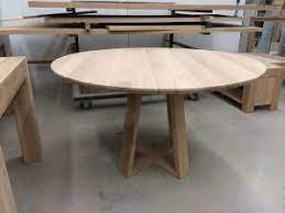 eettafel rond eikenhout verjongd uniek onderstel eettafel ronde eettafel tafel rond uitschuifbaar