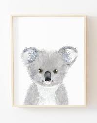 Baby Koala Print Australian Animal Baby Animal Prints Baby Etsy Australian Animal Nursery Animal Wall Art Koala Nursery