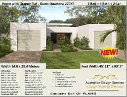 Dream House And Granny Flat Plans 4 Bedroom House Plans 4 Etsy House Plans For Sale Affordable House Plans Modern House Floor Plans