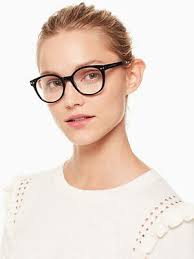 Kate Spade Kaylin Black Round Frame W/Stripe Readers Reading Glasses +1.0  W/Case