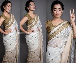 Rashmika Mandanna In A White Saree Fashionworldhub Vijay deverakonda and rashmika mandanna in geetha govindam (2018). rashmika mandanna in a white saree