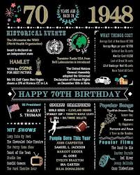 Birthday Gift For 70 Year Old Man Indian 70th Birthday 1948 Printable Chalkboard Poster A Fun Birthday Poster Filled With Facts Events And Tid 70th Birthday Parties 70th Birthday Gifts 70th Birthday