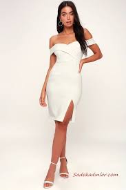 Yaz Davetleri Icin Carpici Ve Sik 2020 Abiye Elbise Modelleri Beyaz Mini Uzun Kollu Transparan Detayli Firfirli 2020 Bodycon Elbise Moda Stilleri The Dress