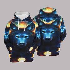 Follow the vibe and change your wallpaper every day! Moon Wolf Galaxy Background Hu3729 Hoodie Surman