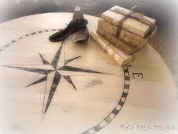 Red Hen Home Compass Coffee Table Round Table Decor Coffee Table Painted Table