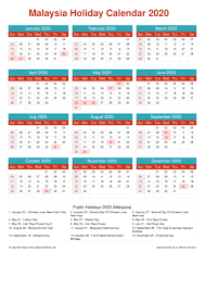 The next public holiday in malaysia is. 2020 Malaysia Holiday Calendar Malaysia Portrait Orientation Free Printable Templates Free Download Distancelatlong Com