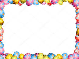 Shot from directly above over black dark texture background, horizontal Easter Eggs Border Verat