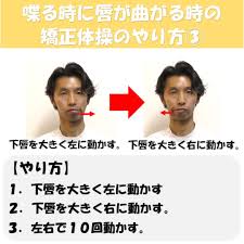 喋る時に唇が曲がる時の矯正体操のやり方 顎 顔のゆがみ 治す