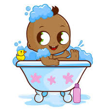 Little newborn baby (14 days old), having his first bath at home. Baby Bathtub Vector Images Over 2 000