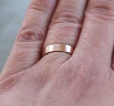 Rose Gold Wedding Band 4mm Flat Recycled Gold Ring 14k Rose Etsy Red Gold Wedding Ring Womens Wedding Bands Rose Gold Wedding Bands