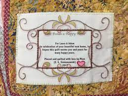 Label For A House Warming Quilt Gift Quilt Labels Quilted Gifts Quilting Quotes