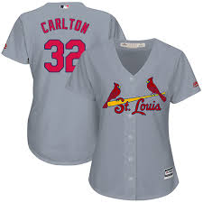 Majestic Replica Steve Carlton Womens Grey Mlb Jersey 32