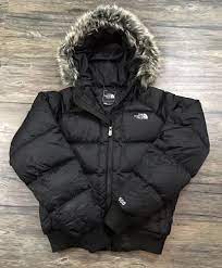 The North Face 550 Goose Down Faux Fur Hooded Coat Womens Sz M Ebay Faux Fur Hooded Coat Fur Hood Jacket North Face Jacket
