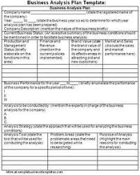 Business Plan Template Business Analysis Plan Template Sample Business Templates Business Analysis Business Planning How To Plan