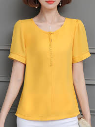 Envywe Berrylook Berrylook Round Neck Plain Blouses Envywe Com Plain Blouse Cheap Womens Tops Blouse Outfit Casual