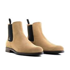 The boots originally date from the victorian era. Serfan Chelsea Boot Men Suede Beige Black
