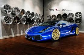 Electric Blue Lambo With Bronze Forged Rims By Adv1 Carid Com Gallery Lamborghini Gallardo Lambo Lamborghini