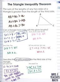 Relationships In Triangles Inb Pages Triangle Inequality Math Math Interactive Notebook