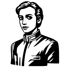 line art SVG for '2 men talking, abstract, black and white'