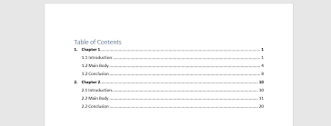 Check spelling or type a new query. Example For Table Of Contents