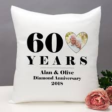 Include your own happy anniversary message, their wedding date or iconic family photos to make it all about them. Personalised 60th Wedding Anniversary Photo Cushion The Gift Experience
