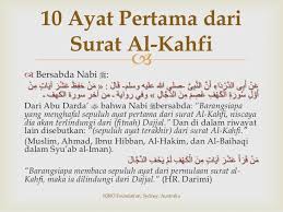 Al kahfi artinya gua dan ashhabul kahfi yang berarti penghuni gua yang dijadikan sebagai nama surat ini. Al Kahfi 10 Ayat Pertama Dan 10 Ayat Terakhir Agar Cute766