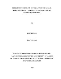 Effects of corporate governance